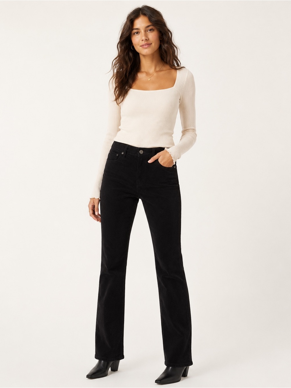 NYDJ Black Marcia Corduroy Legging Sz. 2‎